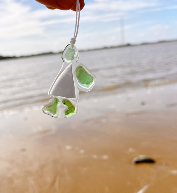 Detailaufnahme eines Elbstrandengels